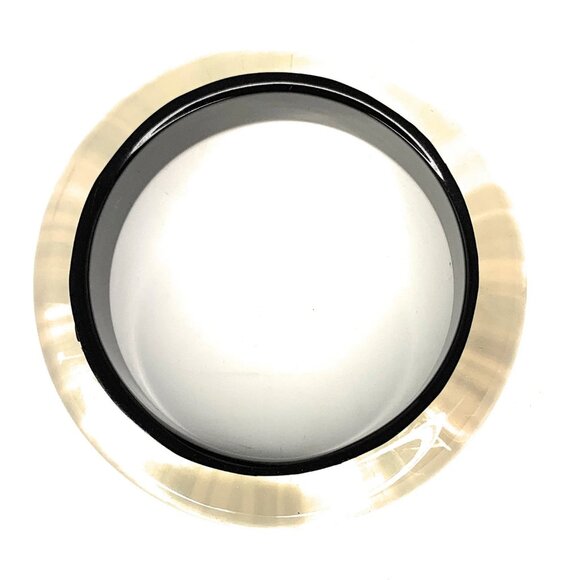 Louis Vuitton Resin and Crystal Logo Inclusion Bangle Bracelet Black /Gold - Picture 4 of 7